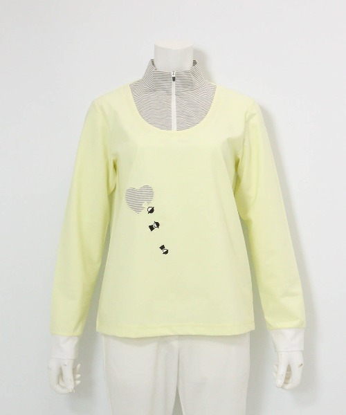 Picone CLUB(ピッコーネクラブ)の「レイヤード風UV冷感プルオーバー(Tシャツ/カットソー・レディース・ライトブルー/ネイビー/イエロー/ホワイト・13号/11号/9号)」の7枚目の写真