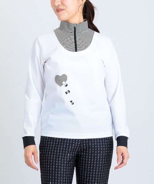 Picone CLUB(ピッコーネクラブ)の「レイヤード風UV冷感プルオーバー(Tシャツ/カットソー・レディース・ライトブルー/ネイビー/イエロー/ホワイト・13号/11号/9号)」の11枚目の写真