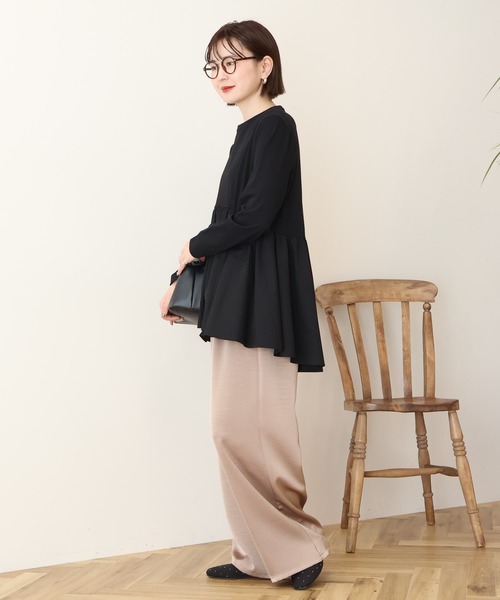 AMERICAN HOLIC（アメリカンホリック）の「布帛切替ペプラムプルオーバー（Tシャツ/カットソー・レディース・ブルー/オフホワイト/ブラック・L/M）」の12枚目の写真