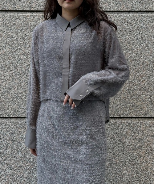 【&ｇ'aime 】フェザーテールカットシャツ　Feather Tail-Cut Shirt