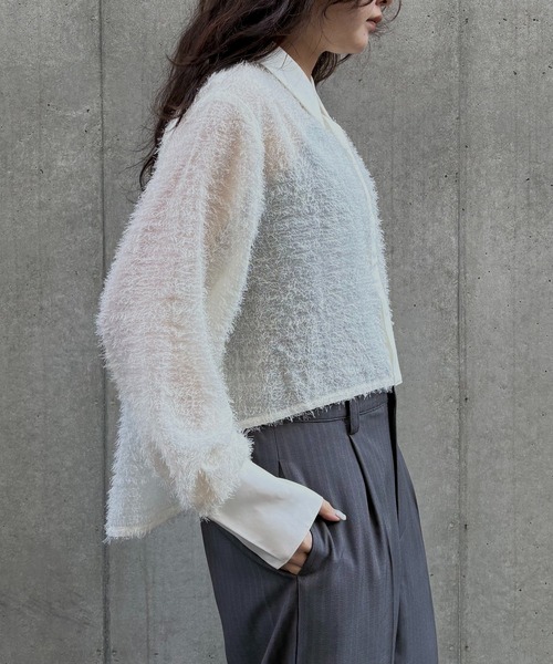 &g'aime(アンジェム)の「【&g'aime 】フェザーテールカットシャツ Feather Tail-Cut Shirt(シャツ/ブラウス・レディース・ブラック/グレー/ホワイト・FREE)」の7枚目の写真