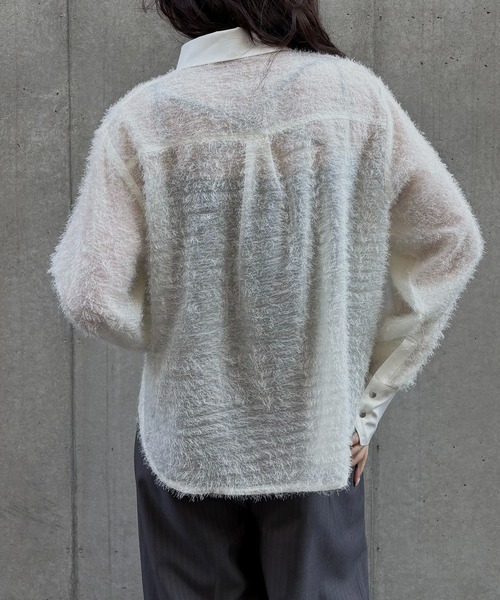 &g'aime(アンジェム)の「【&g'aime 】フェザーテールカットシャツ Feather Tail-Cut Shirt(シャツ/ブラウス・レディース・ブラック/グレー/ホワイト・FREE)」の9枚目の写真