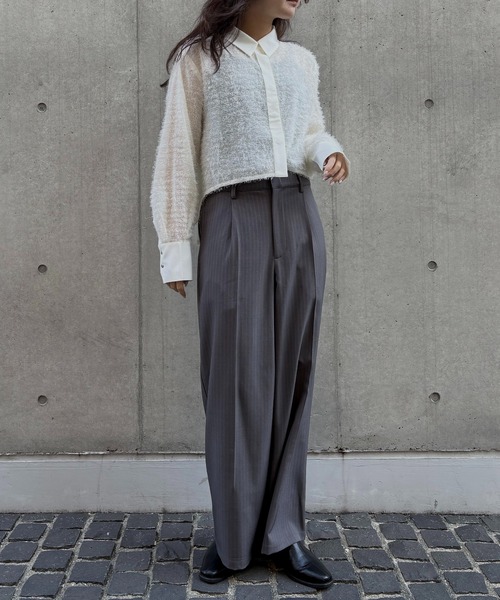 &g'aime(アンジェム)の「【&g'aime 】フェザーテールカットシャツ Feather Tail-Cut Shirt(シャツ/ブラウス・レディース・ブラック/グレー/ホワイト・FREE)」の12枚目の写真