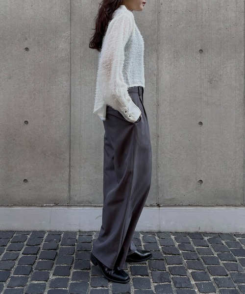 &g'aime(アンジェム)の「【&g'aime 】フェザーテールカットシャツ Feather Tail-Cut Shirt(シャツ/ブラウス・レディース・ブラック/グレー/ホワイト・FREE)」の13枚目の写真