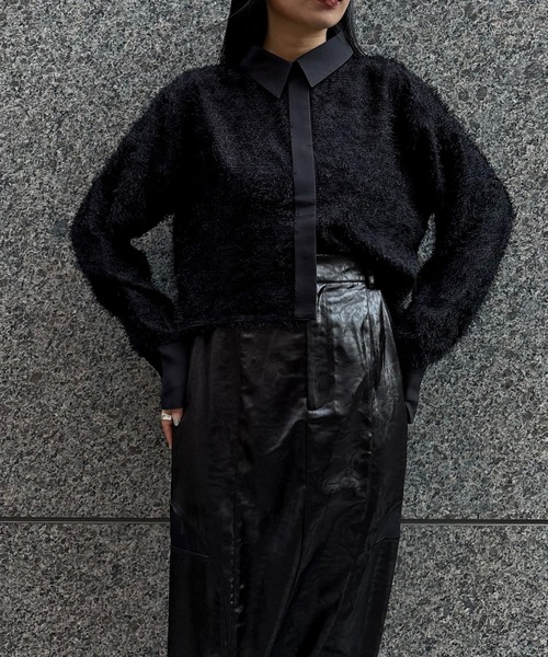 &g'aime(アンジェム)の「【&g'aime 】フェザーテールカットシャツ Feather Tail-Cut Shirt(シャツ/ブラウス・レディース・ブラック/グレー/ホワイト・FREE)」の16枚目の写真