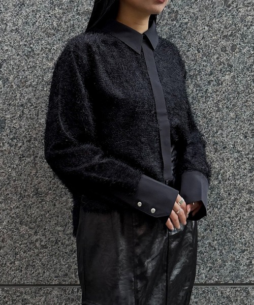 &g'aime(アンジェム)の「【&g'aime 】フェザーテールカットシャツ Feather Tail-Cut Shirt(シャツ/ブラウス・レディース・ブラック/グレー/ホワイト・FREE)」の19枚目の写真