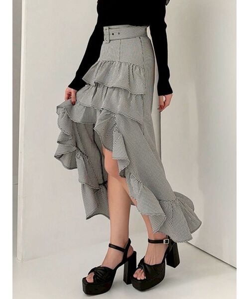 RESEXXY（リゼクシー）の「ランダムフリルボリュームスカート（スカート・レディース・チャコールグレー/ブラック/その他1・FREE）」の3枚目の写真