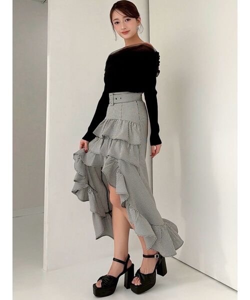 RESEXXY（リゼクシー）の「ランダムフリルボリュームスカート（スカート・レディース・チャコールグレー/ブラック/その他1・FREE）」の4枚目の写真