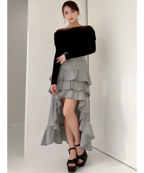 RESEXXY（リゼクシー）の「ランダムフリルボリュームスカート（スカート・レディース・チャコールグレー/ブラック/その他1・FREE）」の5枚目の写真