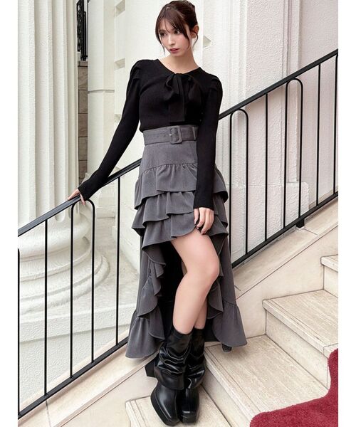 RESEXXY（リゼクシー）の「ランダムフリルボリュームスカート（スカート・レディース・チャコールグレー/ブラック/その他1・FREE）」の9枚目の写真