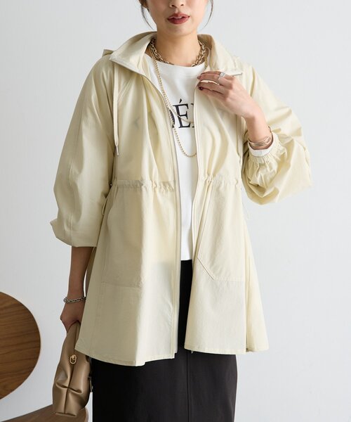 Jena espace merveilleux（ジェナ　エスパスメルヴェイユ）の「【フード取り外し可能】ウエストシャーリングジャケット（ベスト・レディース・ベージュ/アイボリー・FREE）」の17枚目の写真