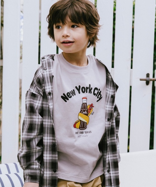 and D. petit main（アンドディープティマイン）の「【親子リンク】【365D】OFUZAKEおにいちゃんロンT（Tシャツ/カットソー・キッズ・カーキ/ライトグレー/ベージュ系その他/ホワイト・110cm/140cm/120cm/130cm/100cm/90cm）」の2枚目の写真