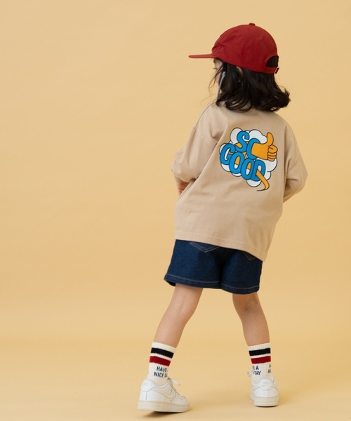 and D. petit main（アンドディープティマイン）の「【親子リンク】【365D】OFUZAKEおにいちゃんロンT（Tシャツ/カットソー・キッズ・カーキ/ライトグレー/ベージュ系その他/ホワイト・110cm/140cm/120cm/130cm/100cm/90cm）」の9枚目の写真