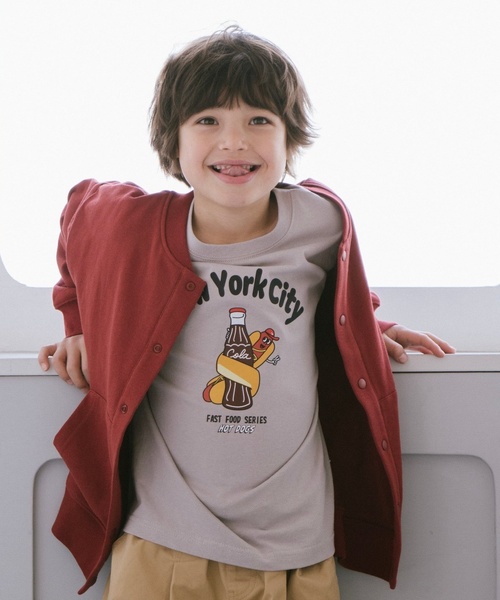 and D. petit main（アンドディープティマイン）の「【親子リンク】【365D】OFUZAKEおにいちゃんロンT（Tシャツ/カットソー・キッズ・カーキ/ライトグレー/ベージュ系その他/ホワイト・110cm/140cm/120cm/130cm/100cm/90cm）」の12枚目の写真