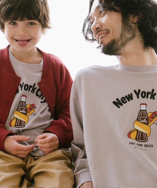 and D. petit main（アンドディープティマイン）の「【親子リンク】【365D】OFUZAKEおにいちゃんロンT（Tシャツ/カットソー・キッズ・カーキ/ライトグレー/ベージュ系その他/ホワイト・110cm/140cm/120cm/130cm/100cm/90cm）」の13枚目の写真