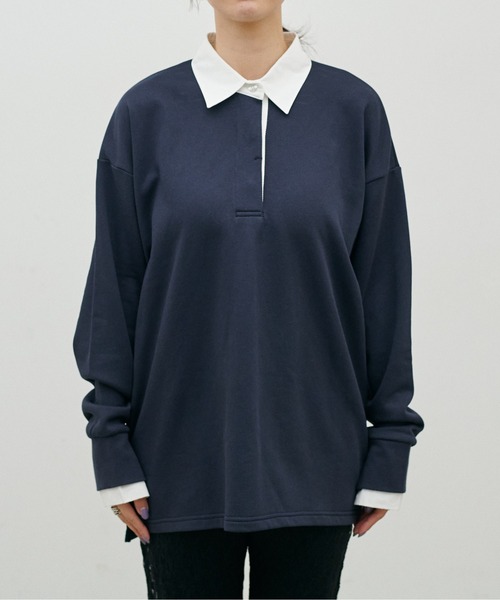 LARUTA（ラルータ）の「【LARUTA】ポロスウェットカットソープルオーバー（Tシャツ/カットソー・レディース・アイボリー/グレイッシュベージュ/ネイビー・FREE）」の10枚目の写真