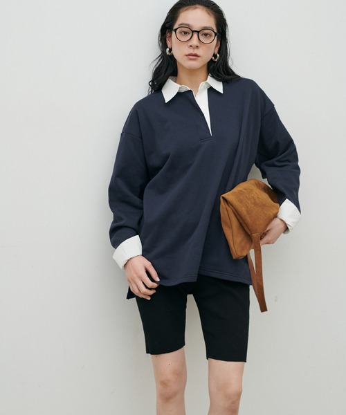 LARUTA（ラルータ）の「【LARUTA】ポロスウェットカットソープルオーバー（Tシャツ/カットソー・レディース・アイボリー/グレイッシュベージュ/ネイビー・FREE）」の19枚目の写真