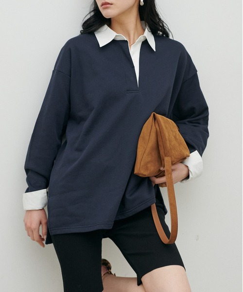 LARUTA（ラルータ）の「【LARUTA】ポロスウェットカットソープルオーバー（Tシャツ/カットソー・レディース・アイボリー/グレイッシュベージュ/ネイビー・FREE）」の16枚目の写真