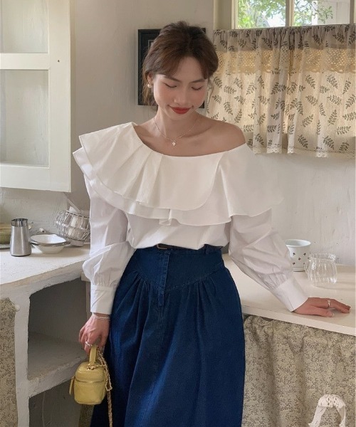 Ritzy(リッツィー)の「オフショルダーボリューム フリル トップス(シャツ/ブラウス・レディース・ホワイト・M/L)」の16枚目の写真