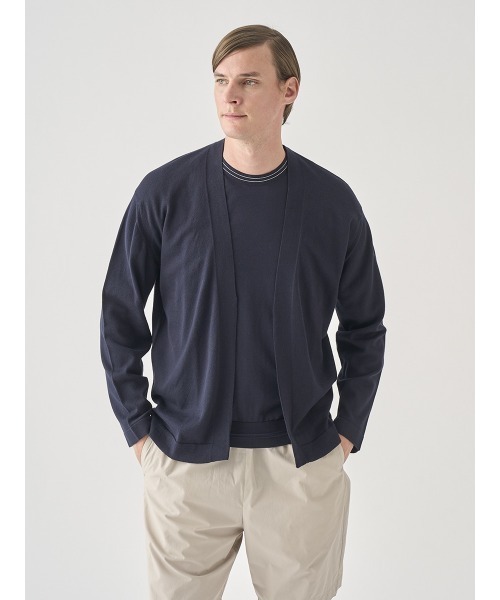 JOHN SMEDLEY（ジョンスメドレー）の「ボタンレス長袖カーディガン（カーディガン/ボレロ・メンズ・ネイビー・L/S）」の2枚目の写真