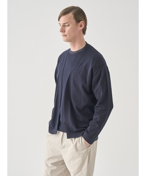 JOHN SMEDLEY（ジョンスメドレー）の「ボタンレス長袖カーディガン（カーディガン/ボレロ・メンズ・ネイビー・L/S）」の3枚目の写真