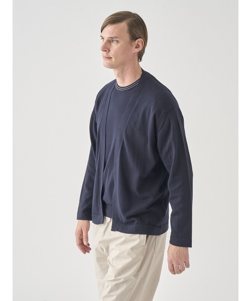 JOHN SMEDLEY（ジョンスメドレー）の「ボタンレス長袖カーディガン（カーディガン/ボレロ・メンズ・ネイビー・L/S）」の4枚目の写真