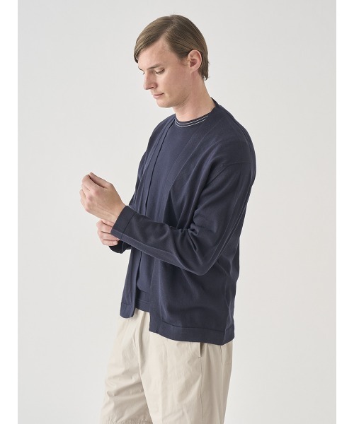 JOHN SMEDLEY（ジョンスメドレー）の「ボタンレス長袖カーディガン（カーディガン/ボレロ・メンズ・ネイビー・L/S）」の5枚目の写真