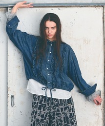 H.A.K（ハク）の「ライトオンスデニムドロストフリルシャツ（シャツ/ブラウス）」