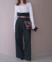 AKTE（アクテ）の「ペーパーバックウエストベルトパンツ（その他パンツ）」