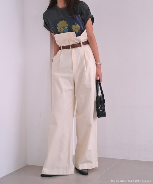 AKTE（アクテ）の「ペーパーバックウエストベルトパンツ（その他パンツ・レディース・ホワイト/ブラック・2/2T）」の6枚目の写真