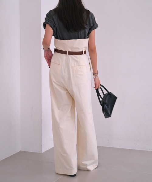 AKTE（アクテ）の「ペーパーバックウエストベルトパンツ（その他パンツ・レディース・ホワイト/ブラック・2/2T）」の7枚目の写真