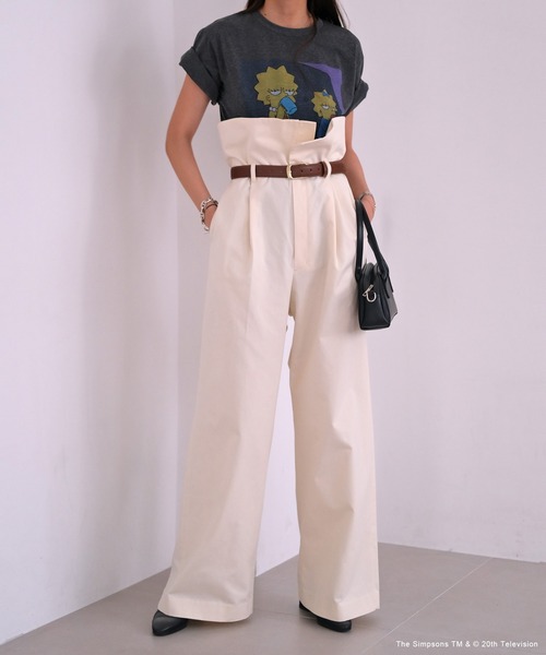 AKTE（アクテ）の「ペーパーバックウエストベルトパンツ（その他パンツ・レディース・ホワイト/ブラック・2/2T）」の9枚目の写真