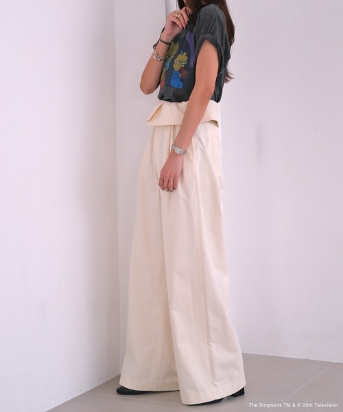 AKTE（アクテ）の「ペーパーバックウエストベルトパンツ（その他パンツ・レディース・ホワイト/ブラック・2/2T）」の10枚目の写真