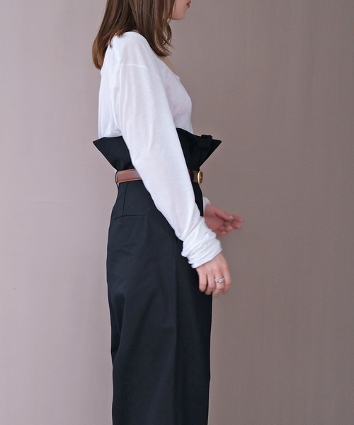 AKTE（アクテ）の「ペーパーバックウエストベルトパンツ（その他パンツ・レディース・ホワイト/ブラック・2/2T）」の13枚目の写真