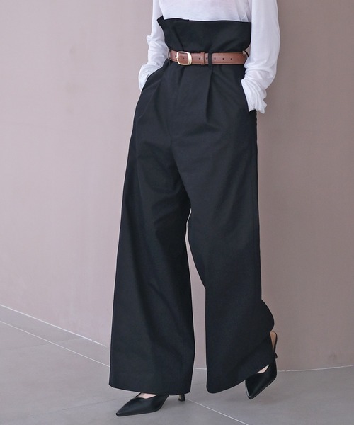 AKTE（アクテ）の「ペーパーバックウエストベルトパンツ（その他パンツ・レディース・ホワイト/ブラック・2/2T）」の17枚目の写真