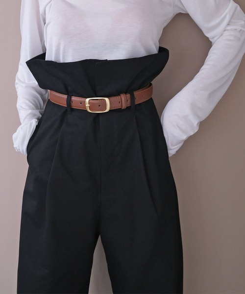 AKTE（アクテ）の「ペーパーバックウエストベルトパンツ（その他パンツ・レディース・ホワイト/ブラック・2/2T）」の18枚目の写真