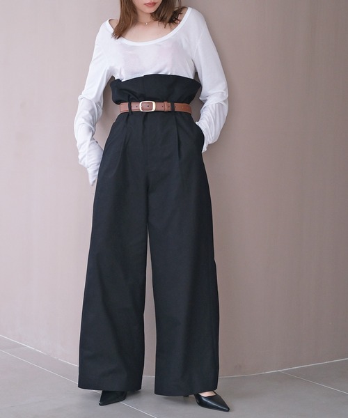 AKTE（アクテ）の「ペーパーバックウエストベルトパンツ（その他パンツ・レディース・ホワイト/ブラック・2/2T）」の19枚目の写真