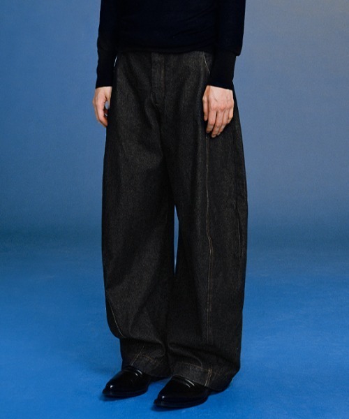 B.R.U(ブル)の「インディゴステッチワイドデニム(デニムパンツ・メンズ・インディゴブルー・SMALL/MEDIUM/LARGE)」の4枚目の写真