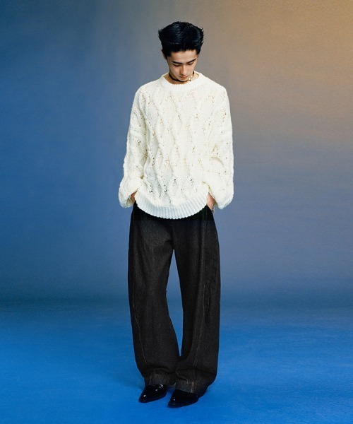 B.R.U(ブル)の「インディゴステッチワイドデニム(デニムパンツ・メンズ・インディゴブルー・SMALL/MEDIUM/LARGE)」の6枚目の写真