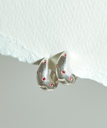 TEN. | 【新作】SILVER925 ポルカピアス (シンセティックルビー)(ピアス（両耳用）)