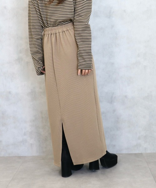 CECIL McBEE（セシルマクビー）の「リブ無地ナロースカート（スカート・レディース・モカ/ブラック/アイボリー・MEDIUM/LARGE）」の14枚目の写真