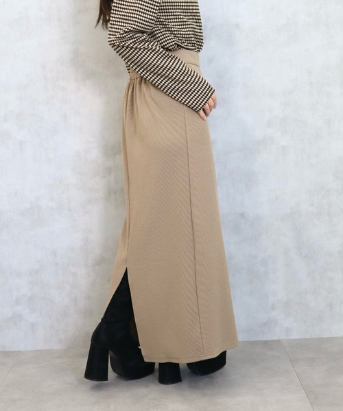CECIL McBEE（セシルマクビー）の「リブ無地ナロースカート（スカート・レディース・モカ/ブラック/アイボリー・MEDIUM/LARGE）」の15枚目の写真