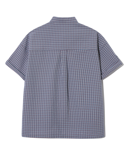 BASEMOMENT（ベースモーメント）の「セミクロップロールアップチェックハーフシャツスティールブルー（シャツ/ブラウス・メンズ・その他・MEDIUM/LARGE）」の3枚目の写真