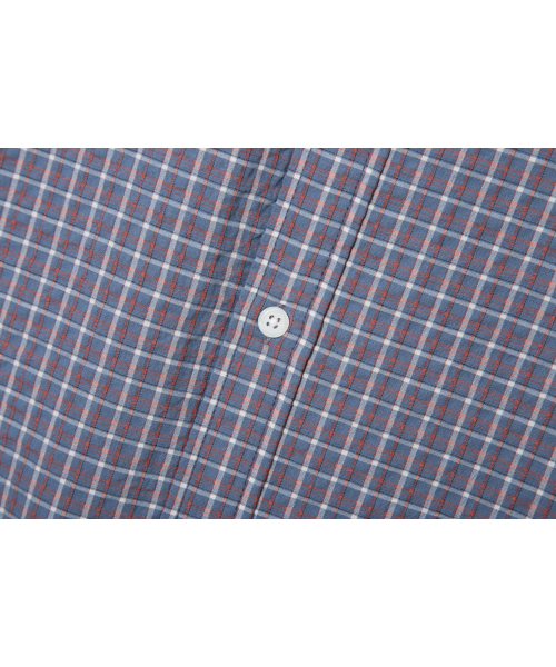 BASEMOMENT（ベースモーメント）の「セミクロップロールアップチェックハーフシャツスティールブルー（シャツ/ブラウス・メンズ・その他・MEDIUM/LARGE）」の9枚目の写真