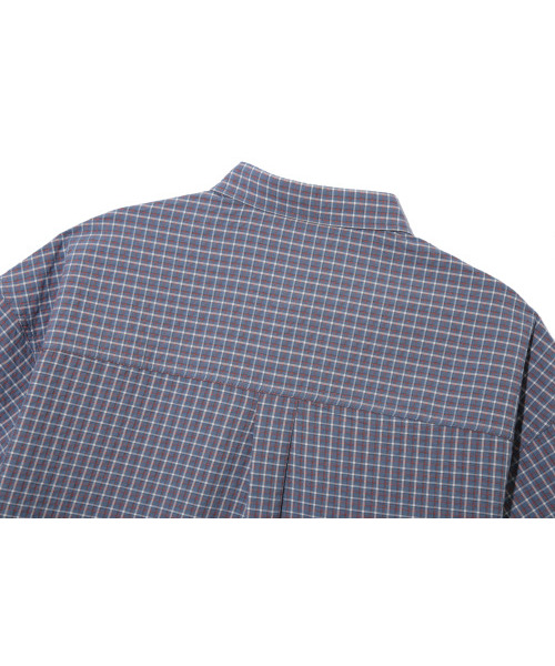 BASEMOMENT（ベースモーメント）の「セミクロップロールアップチェックハーフシャツスティールブルー（シャツ/ブラウス・メンズ・その他・MEDIUM/LARGE）」の10枚目の写真