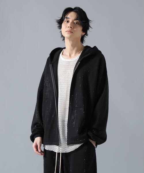 DANKE SCHON（ダンケシェーン）の「DankeSchon/ダンケシェーン/LINESTONE ZIP HOODIE（パーカー・メンズ・ブラック・M/L）」の2枚目の写真