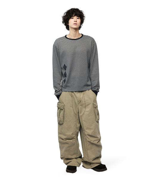 MIM the wardrobe(ミームザワードローブ)の「アーガイルパネルストライプロングスリーブ_ネイビー(Tシャツ/カットソー・レディース・その他・SMALL/LARGE)」の5枚目の写真