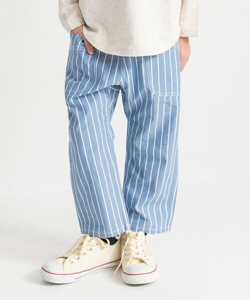 BRANSHES（ブランシェス）の「【爽やかシャンブレー】クロップドパンツ（その他パンツ・キッズ・ベージュ/ネイビー/ブラック/ブルー・150/140/130/110/100/120/90）」の3枚目の写真