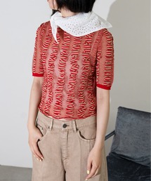 MIDVEIN（ミッドヴェイン）の「border wave knit T（ニット/セーター）」