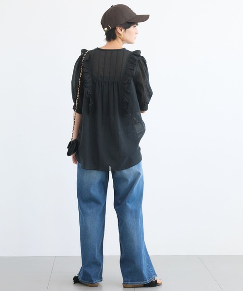 BARNYARDSTORM（バンヤードストーム）の「BARNYARDSTORM / 綿ボイルフリルブラウス（シャツ/ブラウス・レディース・キャメル/ブラック・FREE）」の11枚目の写真